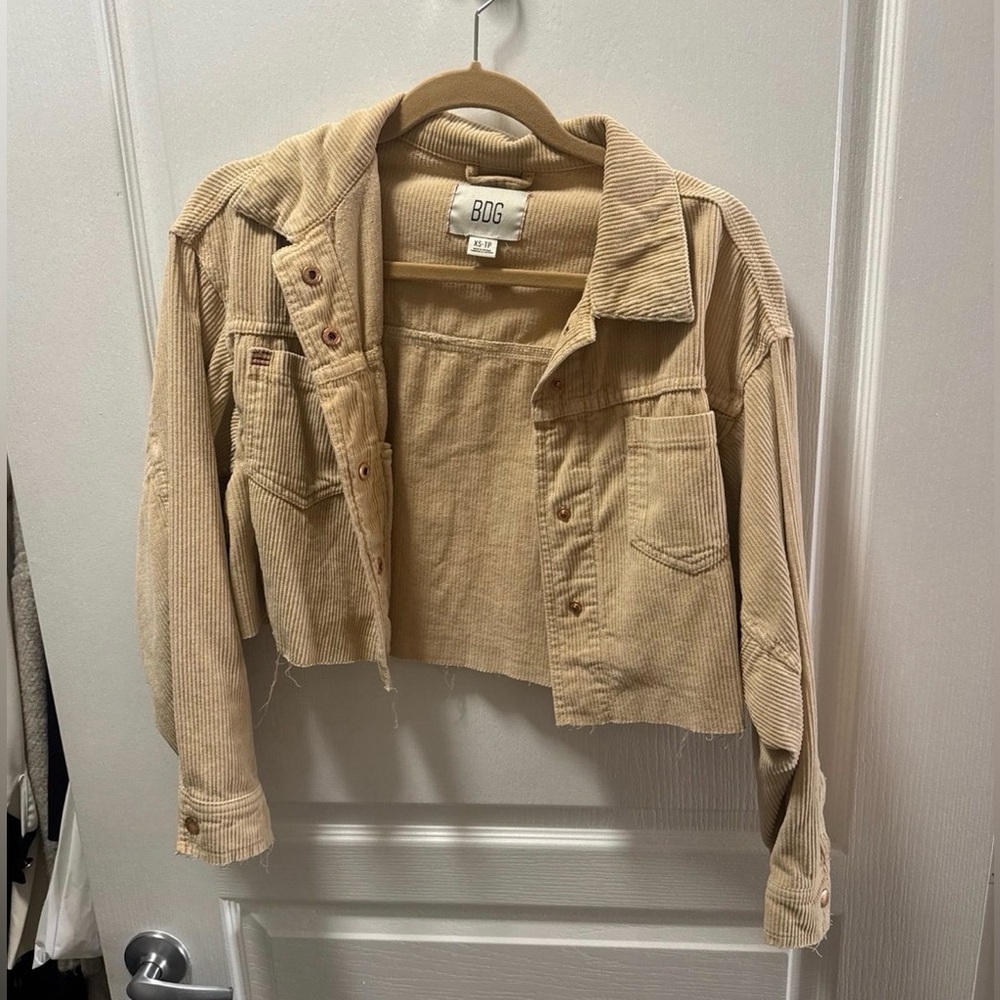 BDG Beige Corduroy Cropped Jacket
